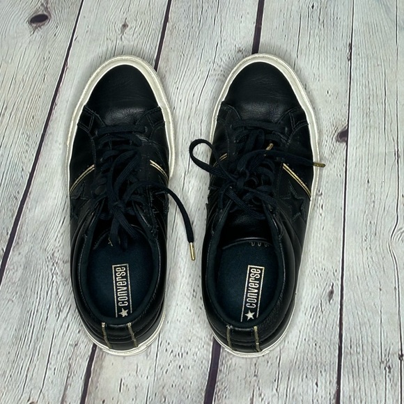 CONVERSE Black Leather Chuck Taylor All Stars - Picture 2 of 11